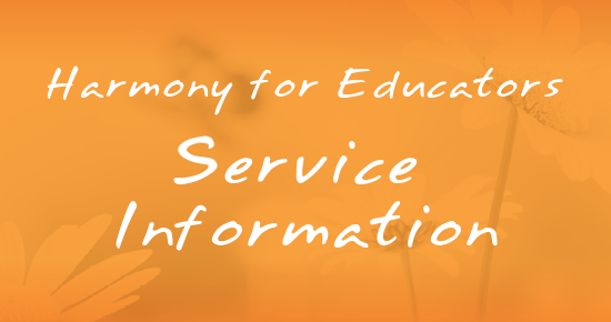 Harmony Web for Educators Service Information